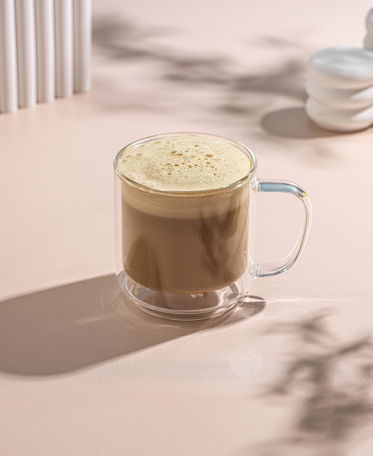 JoyJolt Haven Stackable Double Wall Glass Mugs, Set of 2