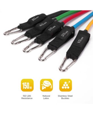 Resistance Exercise Bands Set Up to 150lb with Door Anchor and Handles