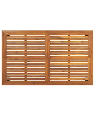 Garden Table Natural wood Solid acacia wood and powder-coated metal