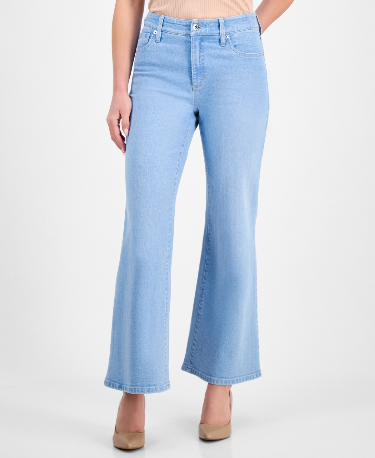 Inc International Concepts Petite High-rise Flare Jeans, Exclusively At Macy's In Light Indigo