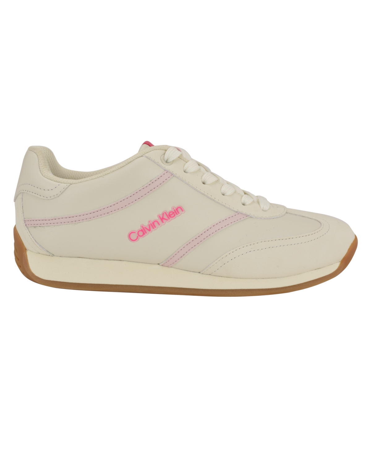 Calvin Klein Women's Avyenna Round Toe Casual Sneakers In White,pink