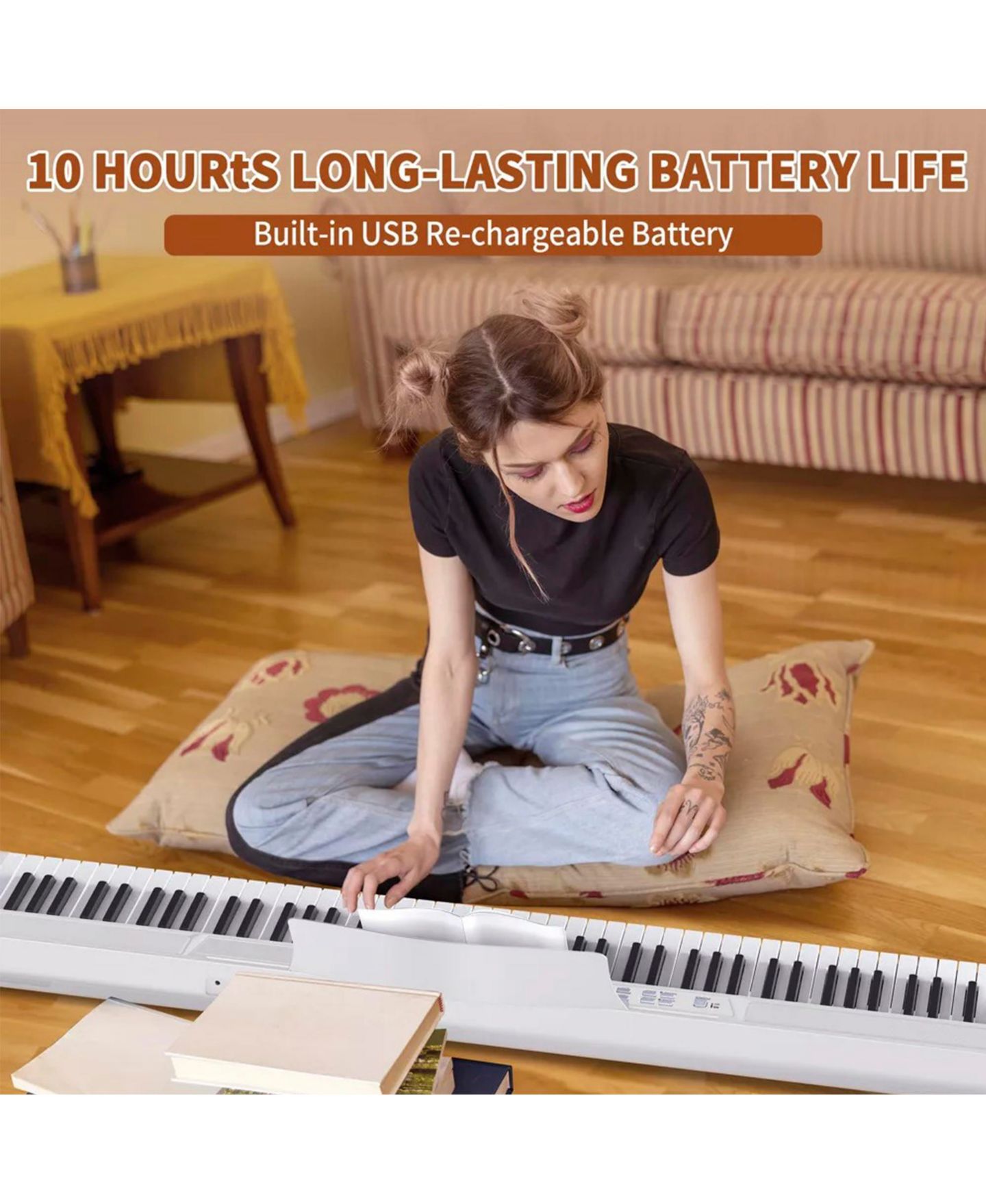 Детская игрушка SUGIFT Full-Size 88-Key Semi-Weighted Digital Piano Keyboard, Ages 5+ — фото 7