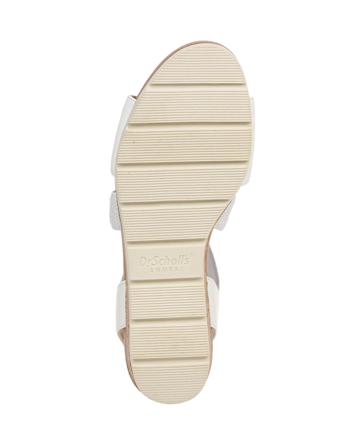Shop Dr. Scholl's Women's Just Cute Strappy Wedge Sandals In White Faux Leather