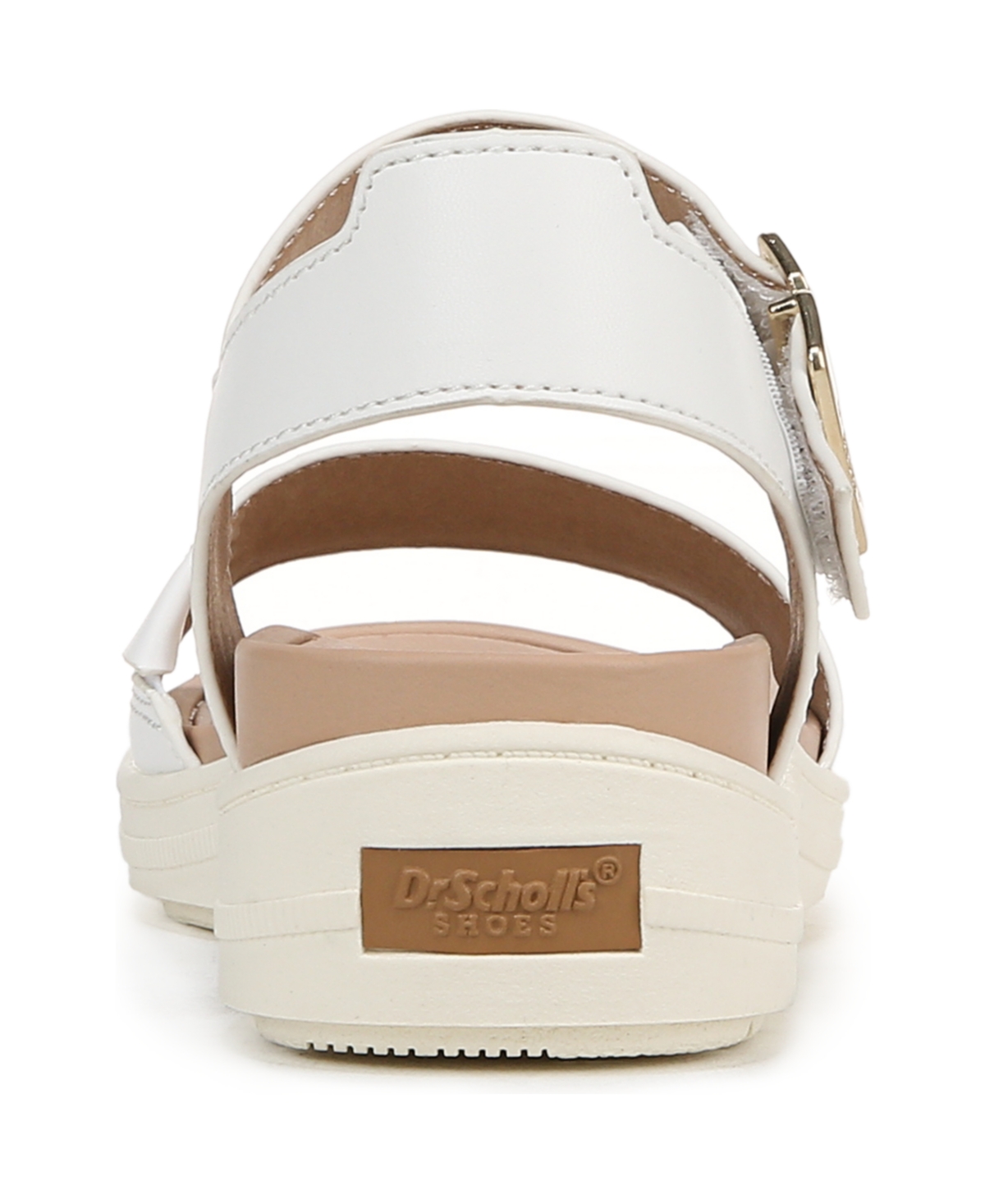 Shop Dr. Scholl's Women's Time Off Sky Sport Wedge Sandals In White Faux Leather