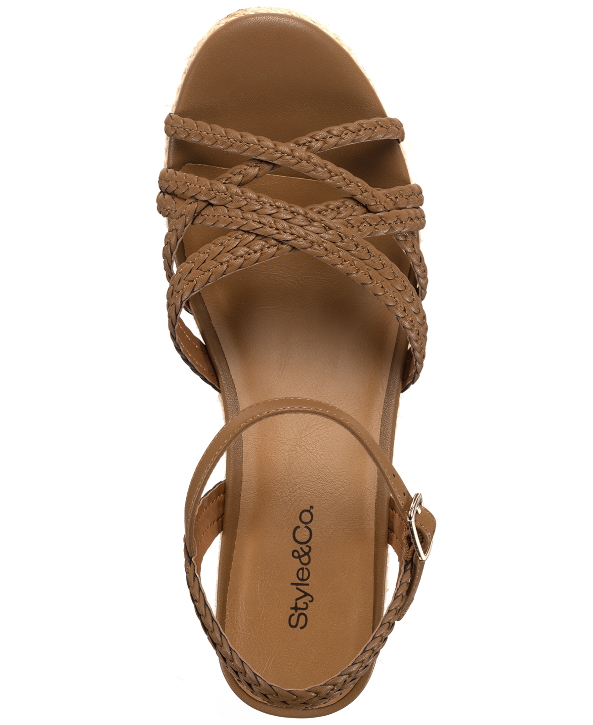 Shop Style & Co Women's Vanaa Wedge Sandals, Exclusively At Macy's In Acorn Brown