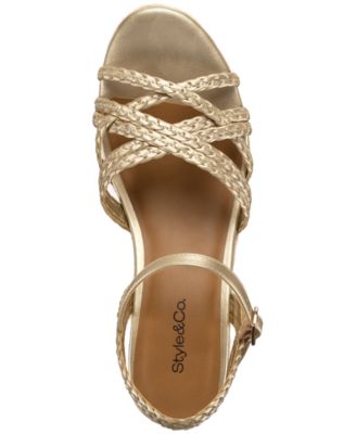 Women's Vanaa Buckles Wedge Sandals, Exclusively at Macy's