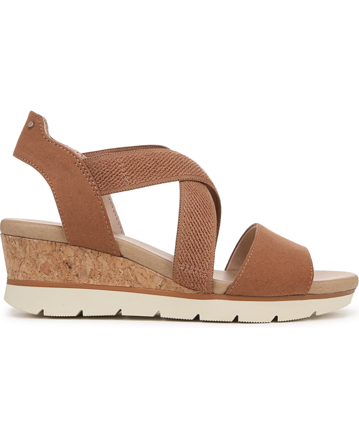 Shop Dr. Scholl's Women's Just Cute Strappy Wedge Sandals In Honey Brown Microfiber