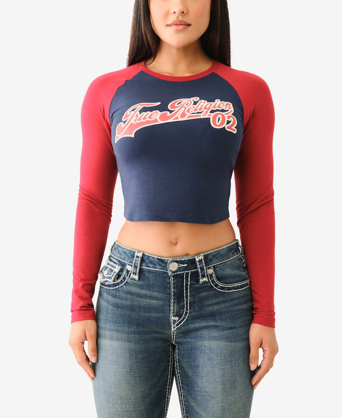 TRUE RELIGION WOMEN'S CONTRAST RAGLAN T-SHIRT 