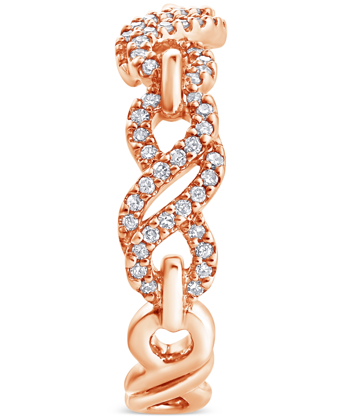Macy's Diamond Openwork Infinity Link Ring (1/4 Ct. T.w.) In 14k Rose Gold In Rose Gold