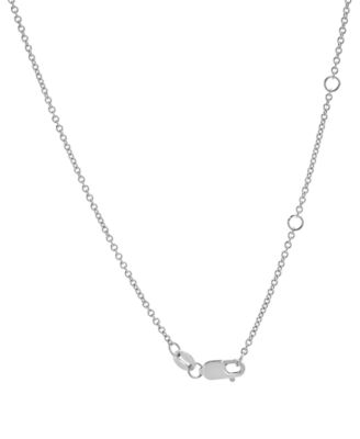 Diamond Graduated Bezel Circle Pendant Necklace (1/5 ct. t.w.) in 14k White Gold, 16" + 2" extender
