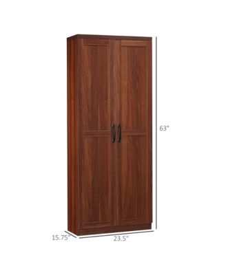 63" Kitchen Pantry, Storage Cabinet with 2 Doors, Adjustable Shelves