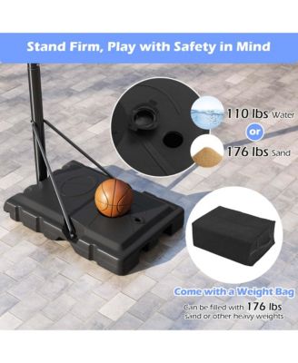 7.4-10 FT Basketball Hoop Outdoor System with 44 Inch Shatterproof PC Backboard