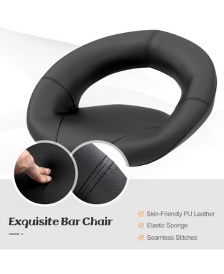 Set of 4 Adjustable Bar Stools Swivel Pub Chairs Barstools PU Leather