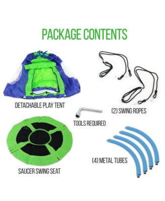 Kids Tree Swing Tent with Detachable Play Tent & Rope Kit