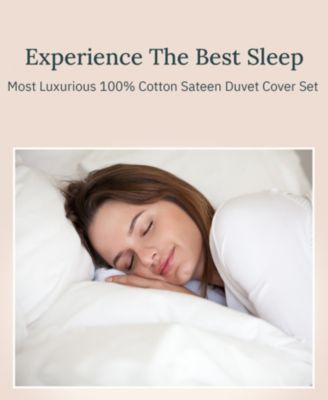 Luxury 400-Thread Count Cotton Sateen 3-Pc. Duvet Cover Set, Queen