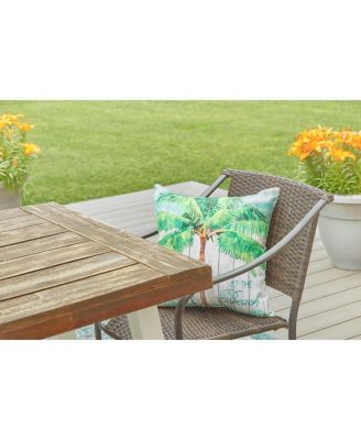 At The Beach Coastal Tropical Beach Premium Indoor/Outdoor Accent Throw Pillow, 18" x 18"