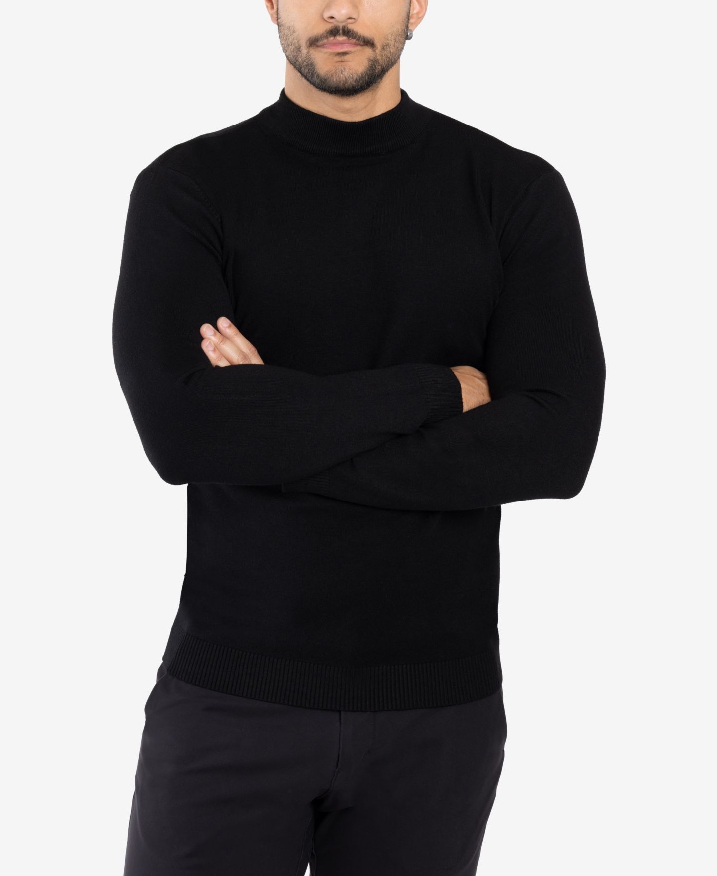 Мужской свитер XRAY Big & Tall Mock Neck, цвет: Чёрный — фото 12