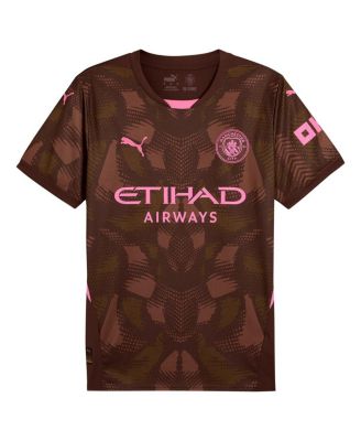 Men's Brown Manchester City 2024/25 Replica Short Sleeve Goalkeeper Jersey