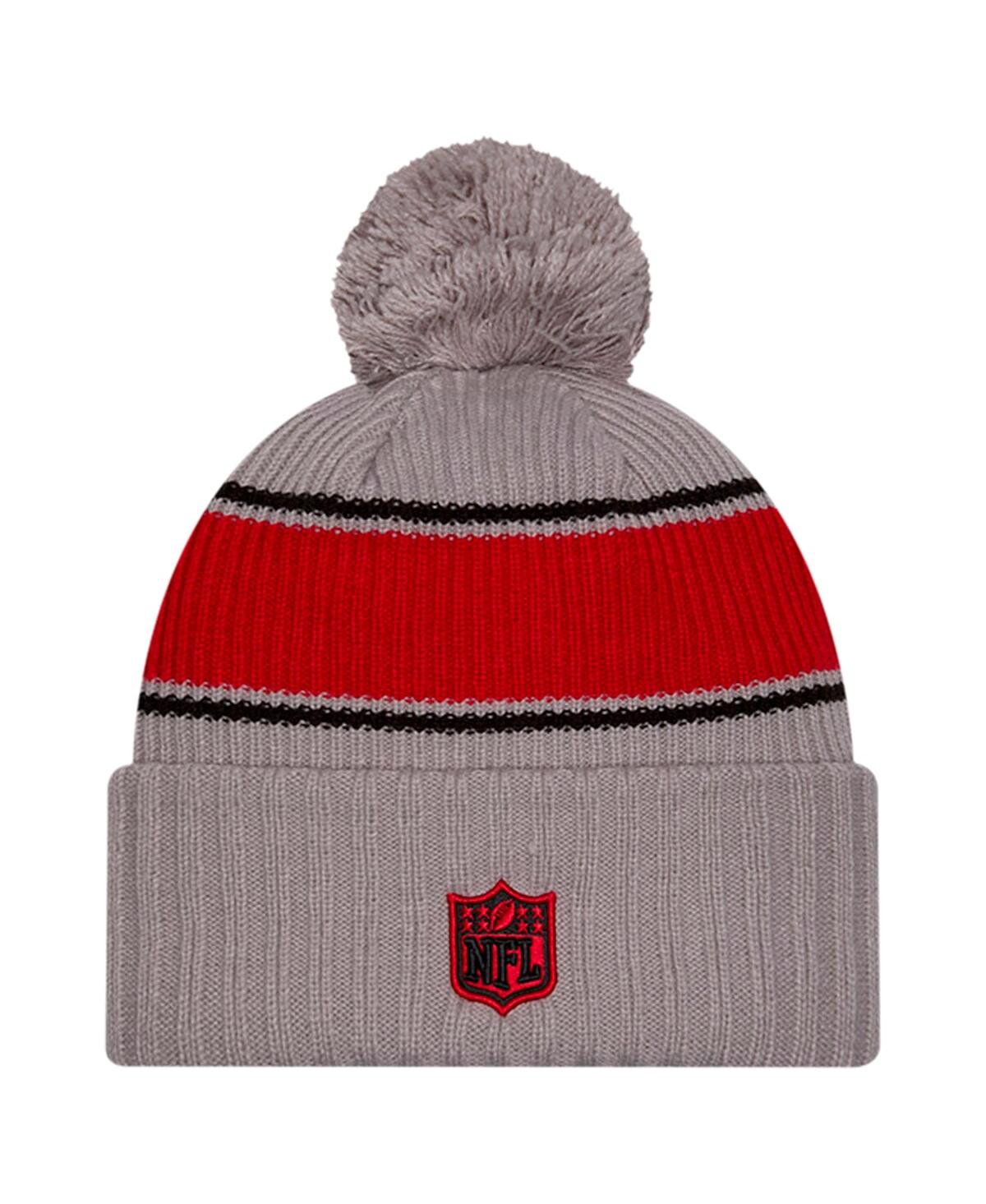 New Era Men's Gray San Francisco 49ers 2024 Sideline Sport Cuffed Knit Hat With Pom In Gray
