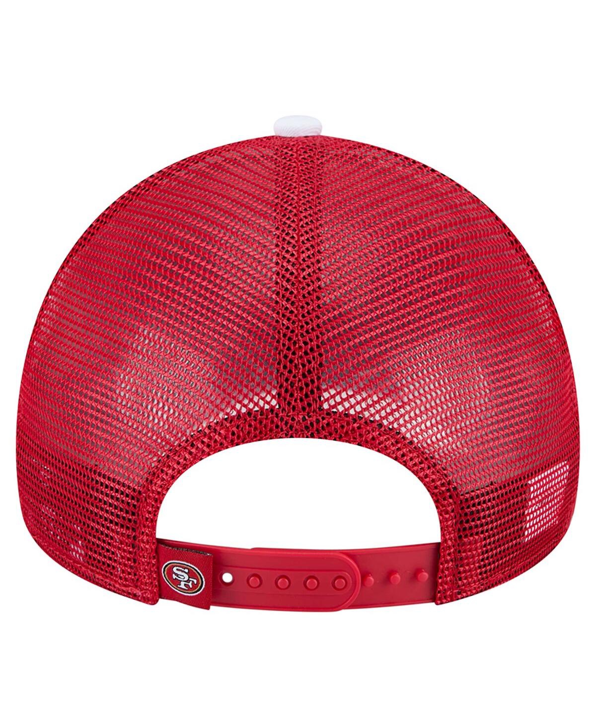 New Era Preschool Scarlet San Francisco 49ers Sport Night Color Block 9forty A-frame Trucker Adjustable Hat In Scarlet