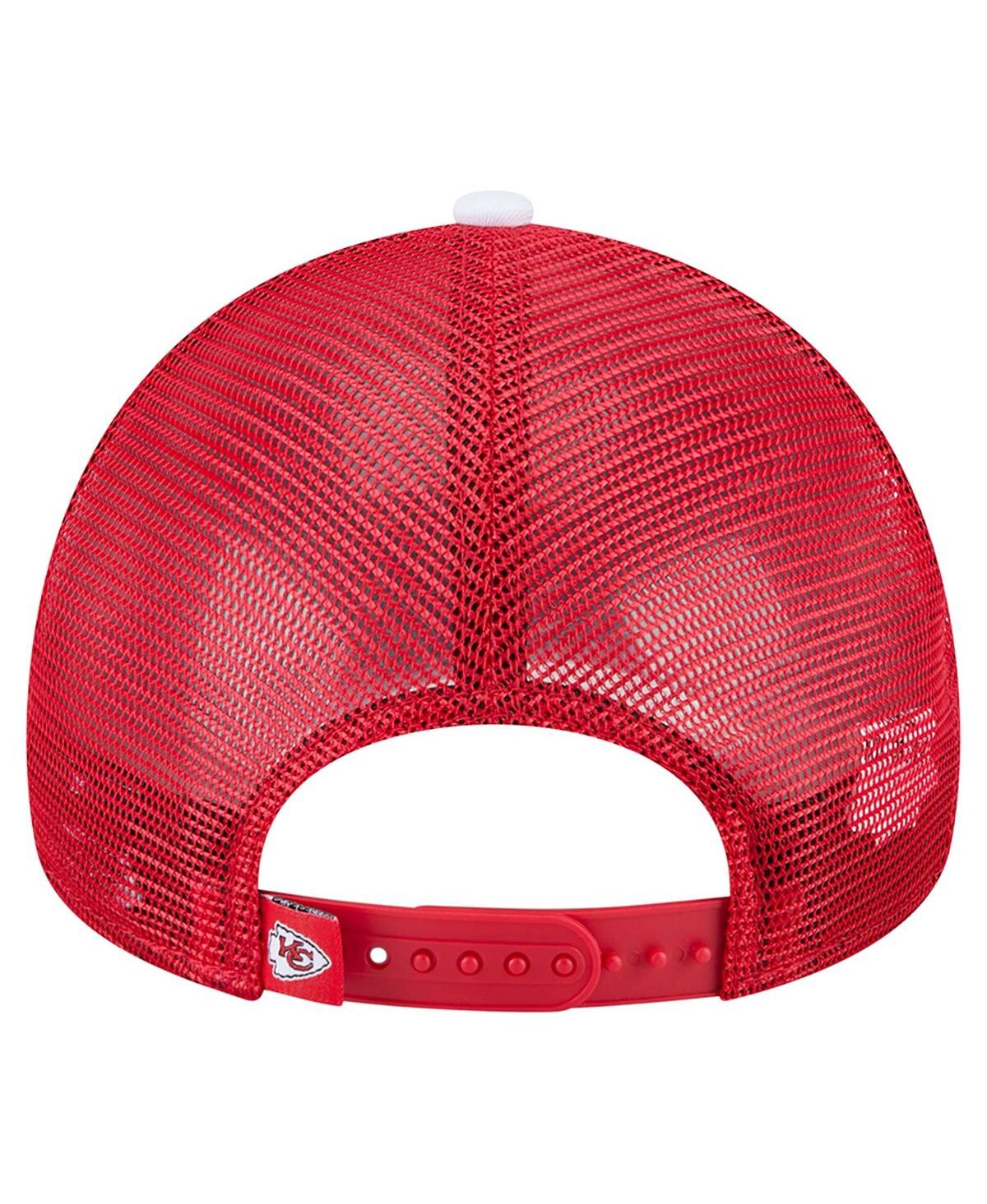 New Era Big Boys And Girls Red Kansas City Chiefs Sport Night Color Block 9forty A-frame Trucker Adjustable  In Red