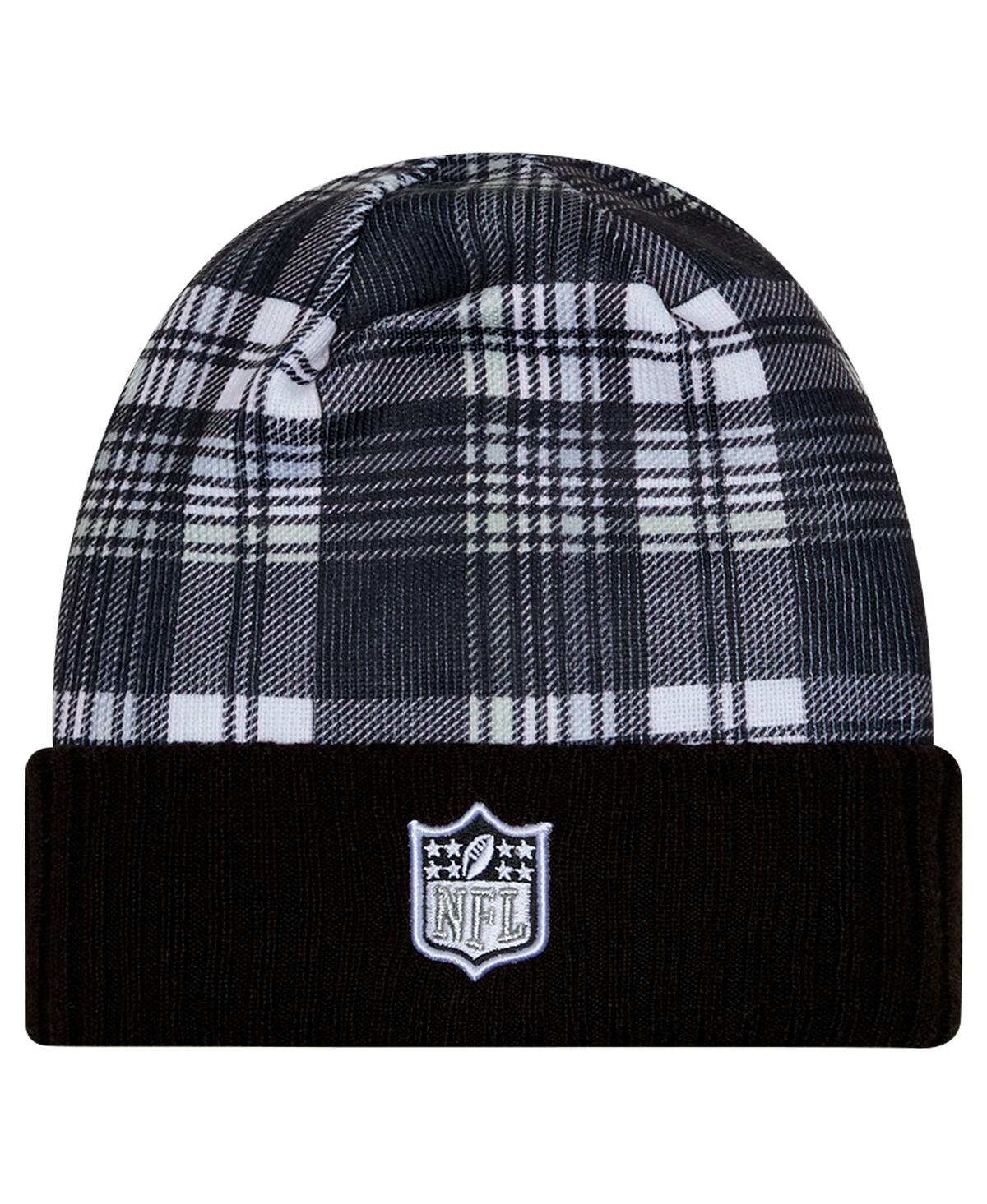 New Era Men's Black Las Vegas Raiders Sideline Statement Cuffed Knit Hat In Black