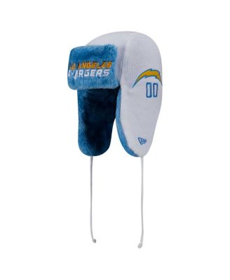 New Era - Men's White Los Angeles Chargers Helmet Head Trapper Knit Hat