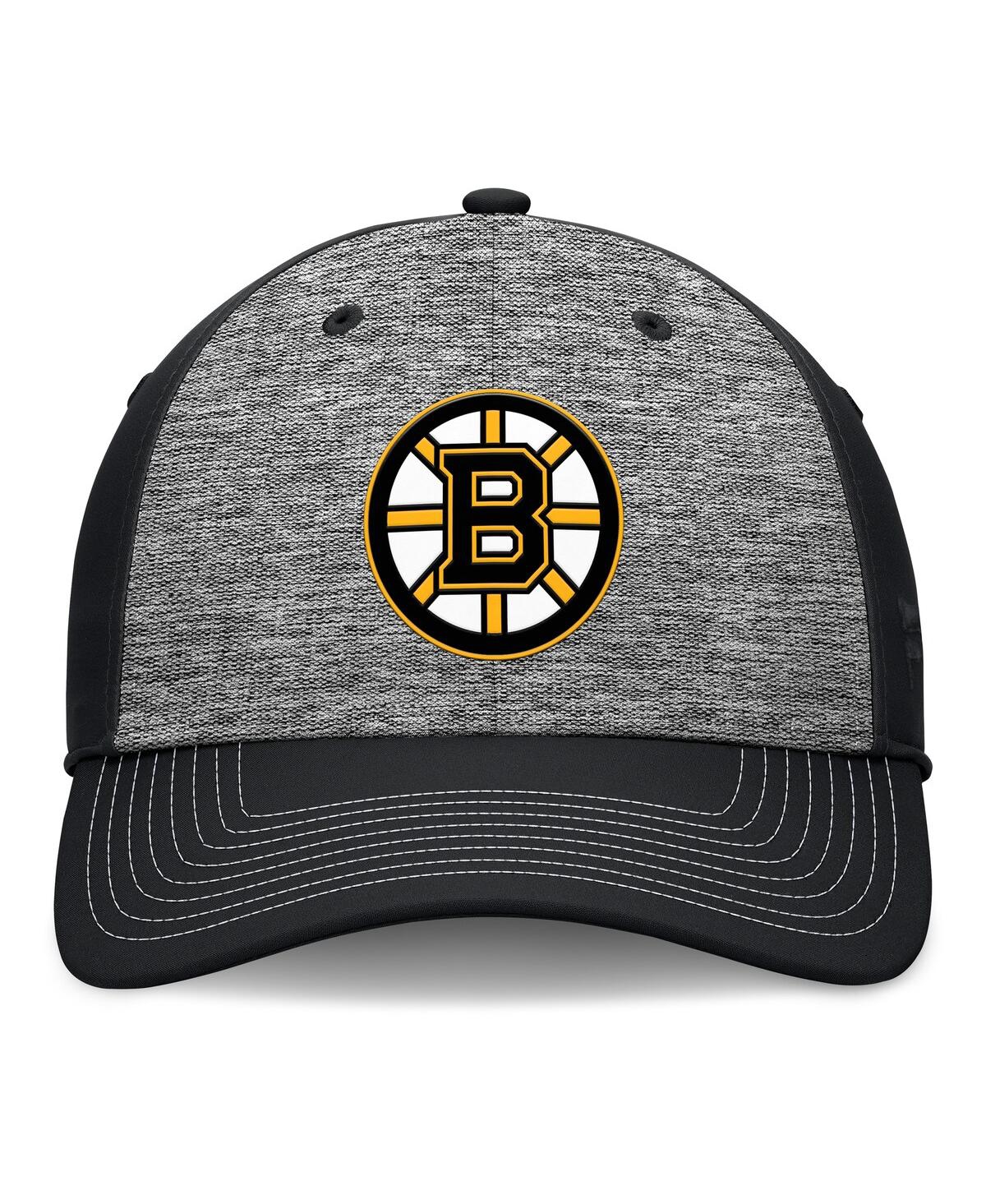 Fanatics Men's Gray/black Boston Bruins Fundamental Top Shelf 2-tone Flex Hat In Gray,black
