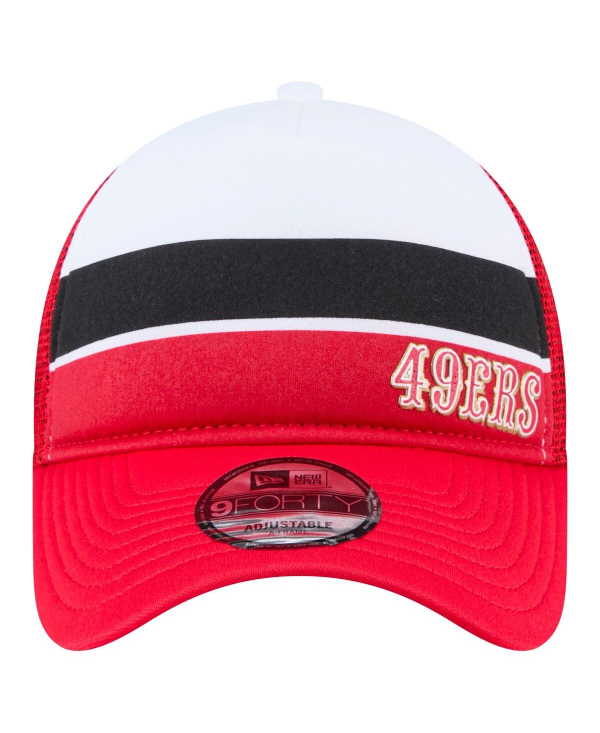 New Era Preschool Scarlet San Francisco 49ers Sport Night Color Block 9forty A-frame Trucker Adjustable Hat In Scarlet