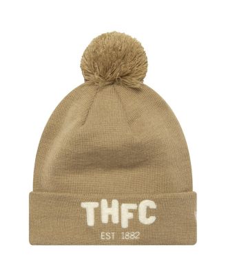 New Era - Men's Tan Tottenham Hotspur Boucle Cuffed Knit Hat with Pom