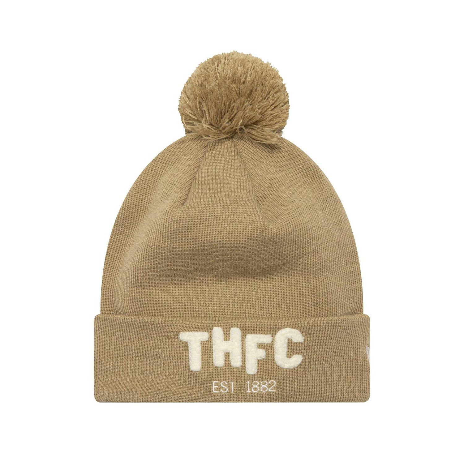 Men's Tan Tottenham Hotspur Boucle Cuffed Knit Hat with Pom