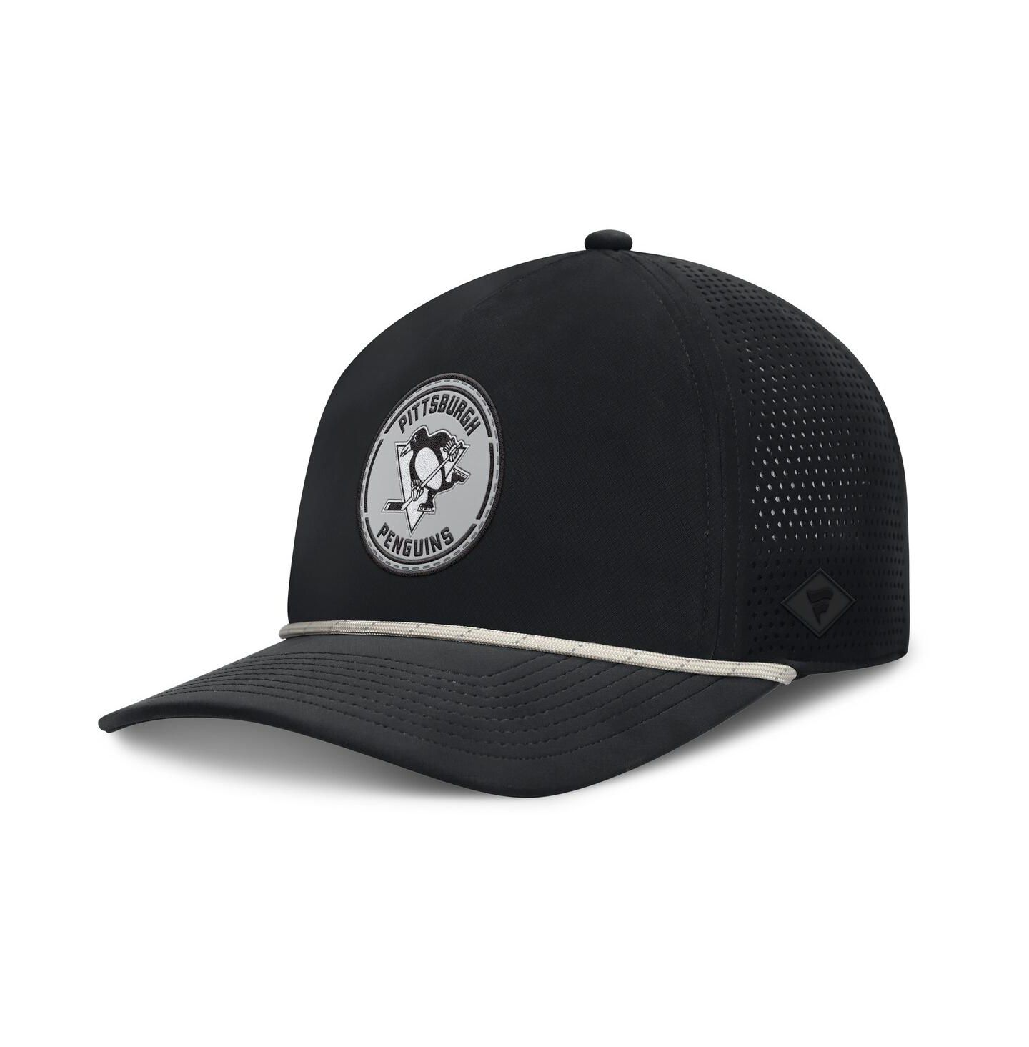 Мужская кепка Fanatics Black Pittsburgh Penguins Front Office Performance A-Frame Adjustable Hat — фото 1