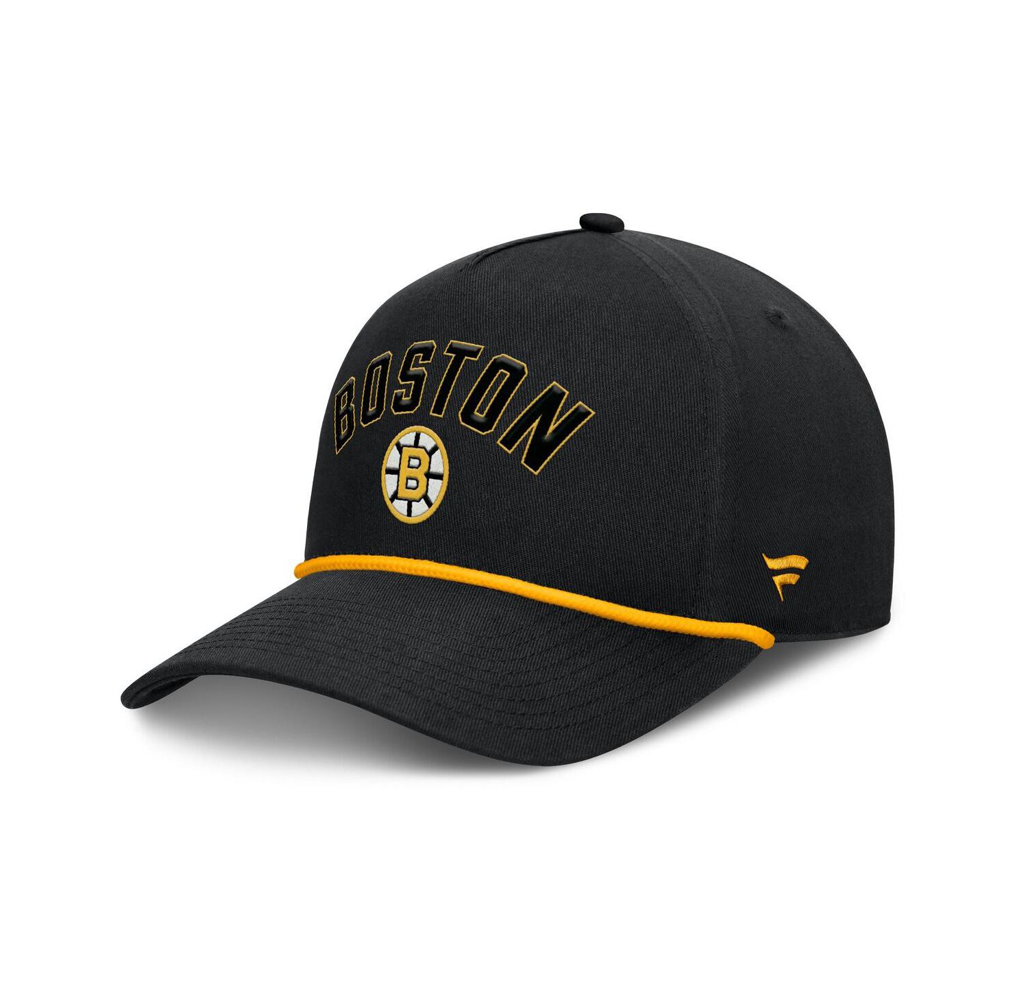 Men's Black Boston Bruins Decades Collection A-Frame Rope Adjustable Hat