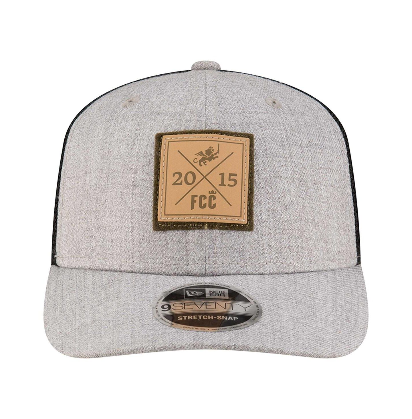 Мужская кепка New Era Heather Gray FC Cincinnati 9SEVENTY Coolera Stretch-Snap Adjustable Hat — фото 5