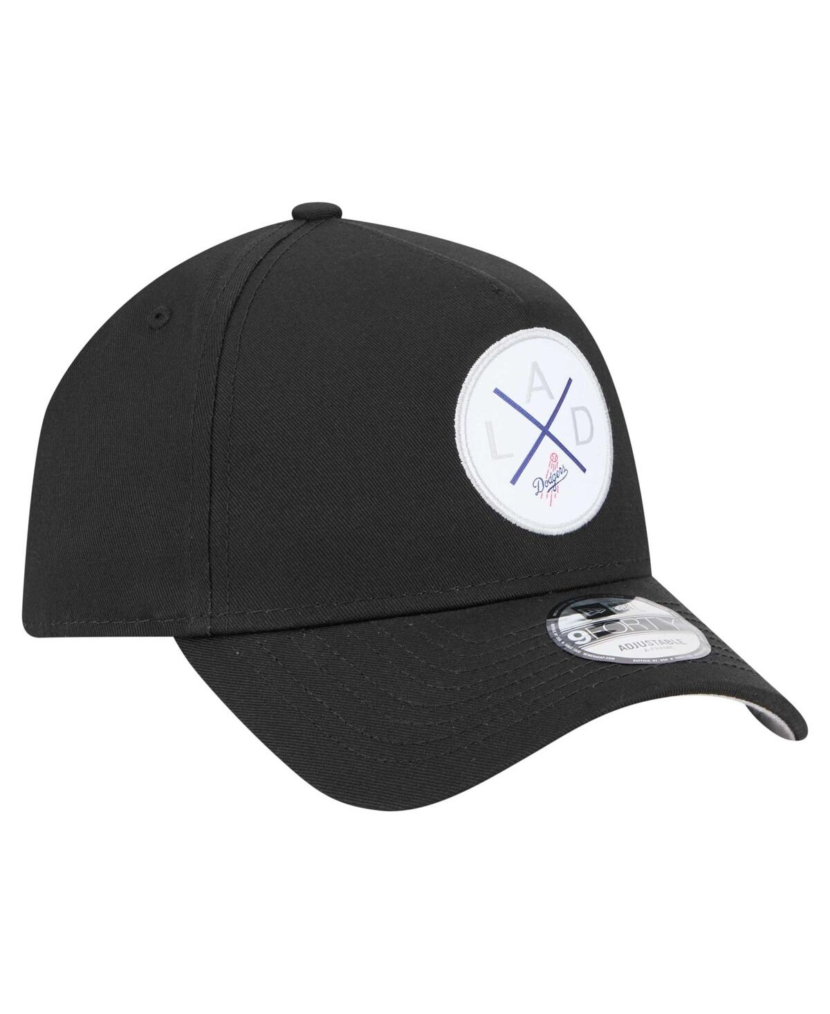 NEW ERA MEN'S BLACK LOS ANGELES DODGERS 9FORTY A-FRAME ADJUSTABLE HAT 