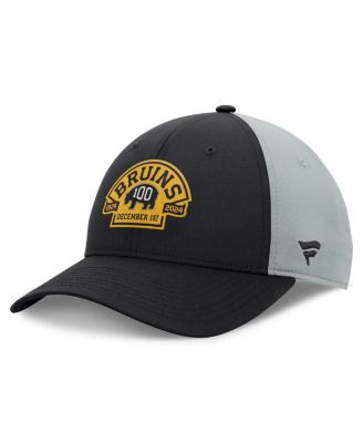 Fanatics - Men's Black Boston Bruins 2024 100th Anniversary Adjustable Hat