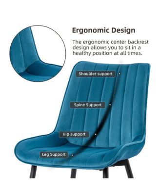   Set of 6 Tufted Velvet Upholstery, Metal Frame   Mid-Century Style, Upholstered Seat  Dining Side Chairs