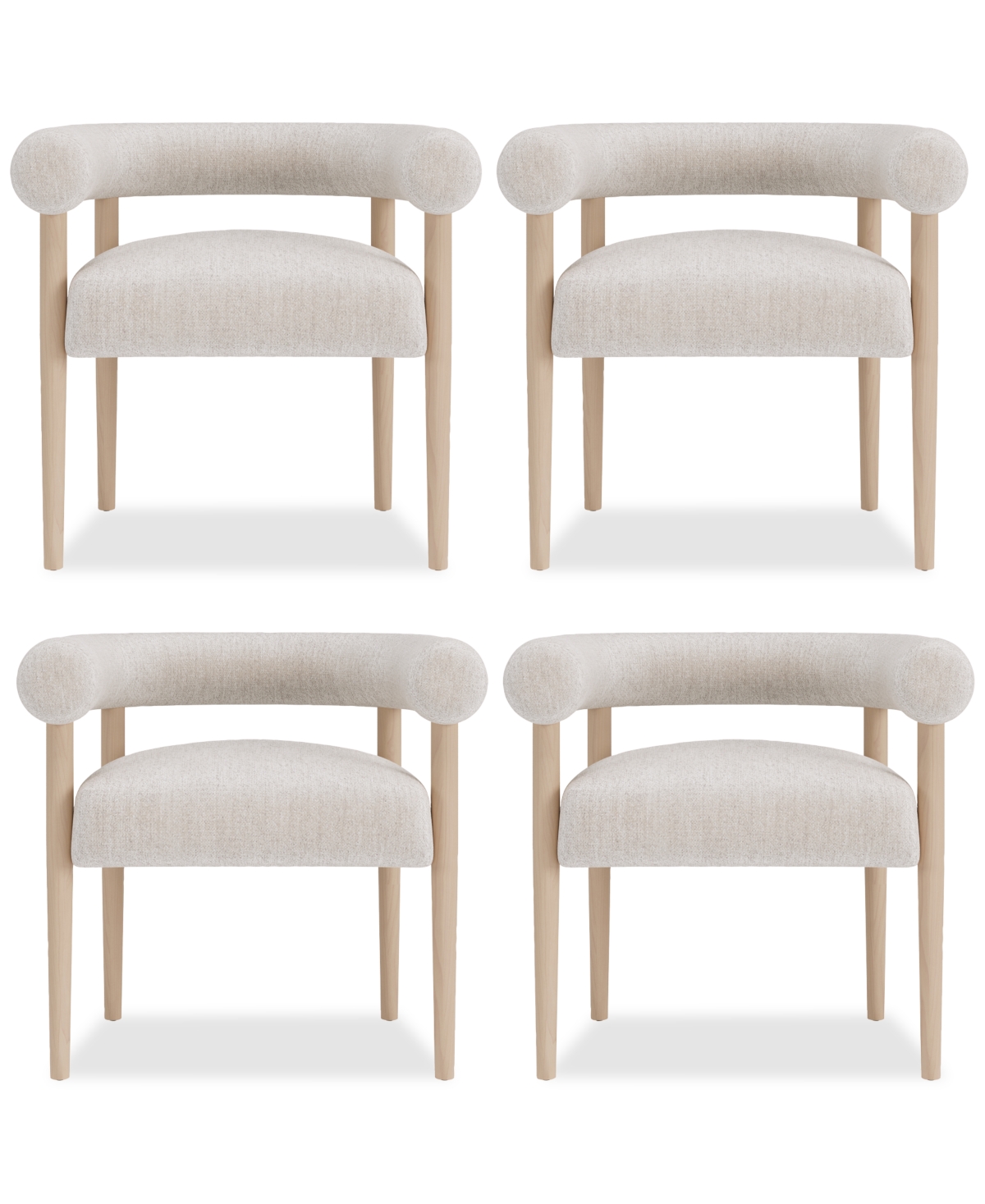 MACY'S LUNARE 4-PC. ROLLED BACK CHAIR SET, CREATED FOR MACY'S 
