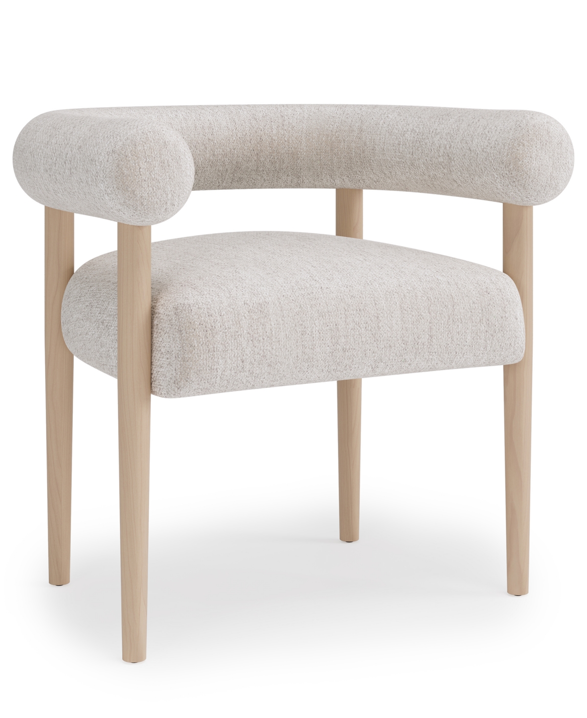 Macy's Lunare Rolled Back Dining Chair In White Sand