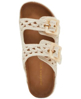 【Madden Girl】Bali クロシェ厚底サンダル ダブルストラップ Madden Girl Bali Crochet Double-Strap Flatform Footbed