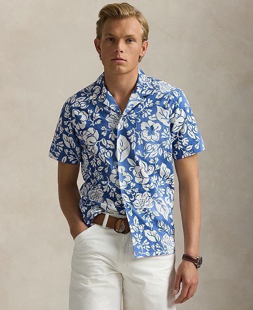 alfani Polo Ralph Lauren Men's Classic-Fit Floral Oxford Camp Shirt Men's Fashion & Accessories
