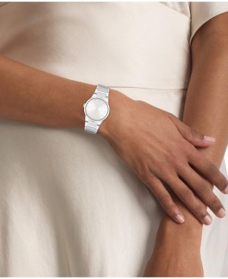 Women's CK Linear Elegance Silver Tone Stainless Steel Bracelet Watch, 32mm