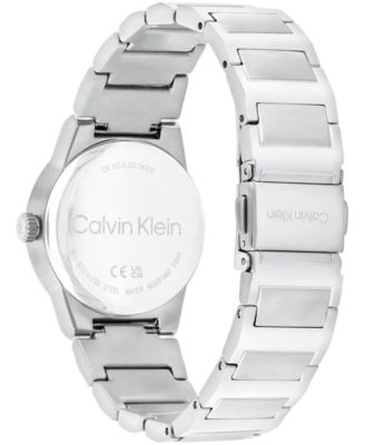 Women's CK Linear Elegance Silver Tone Stainless Steel Bracelet Watch, 32mm