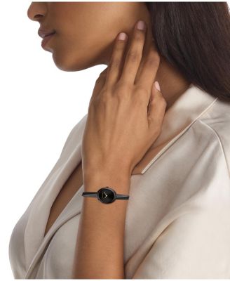 Women's Twisted Bezel Black Ionic Plated Stainless Steel Bangle Bracelet Watch, 24mm