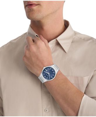 Men's Distinguish GMT Silver Tone Stainless Steel Bracelet Watch, 44mm