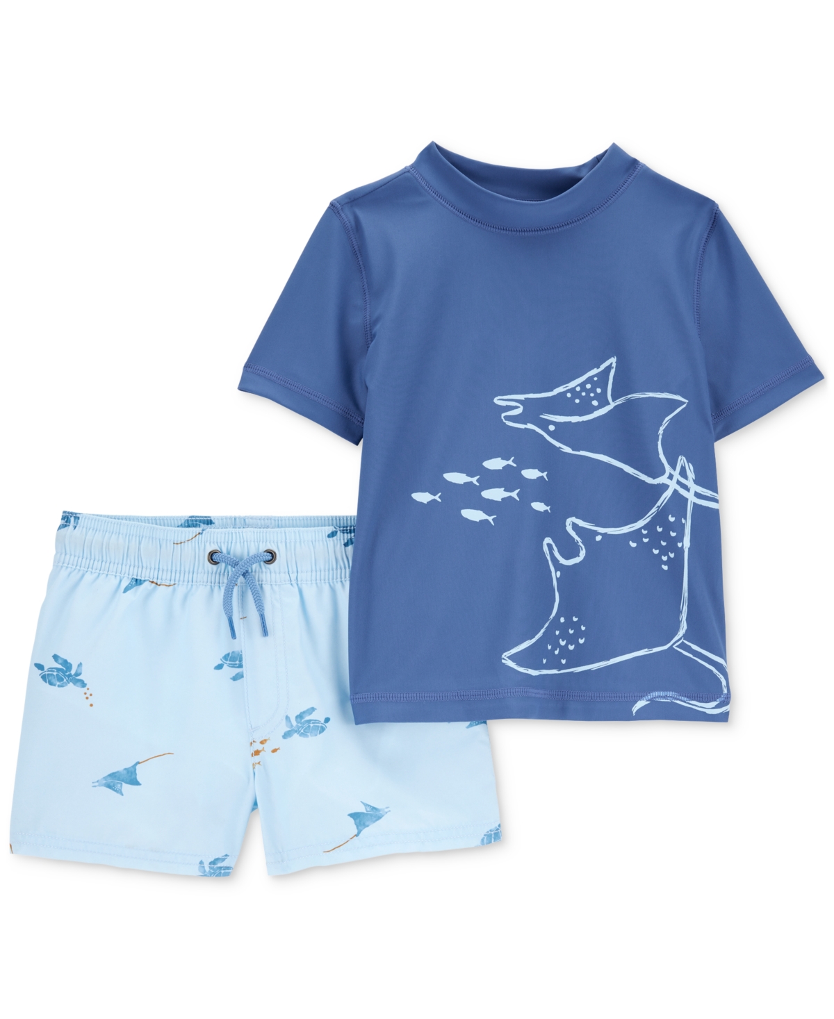 Carter's Toddler Boys Stingray Rashguard & Swim Trunk Set In Assorted