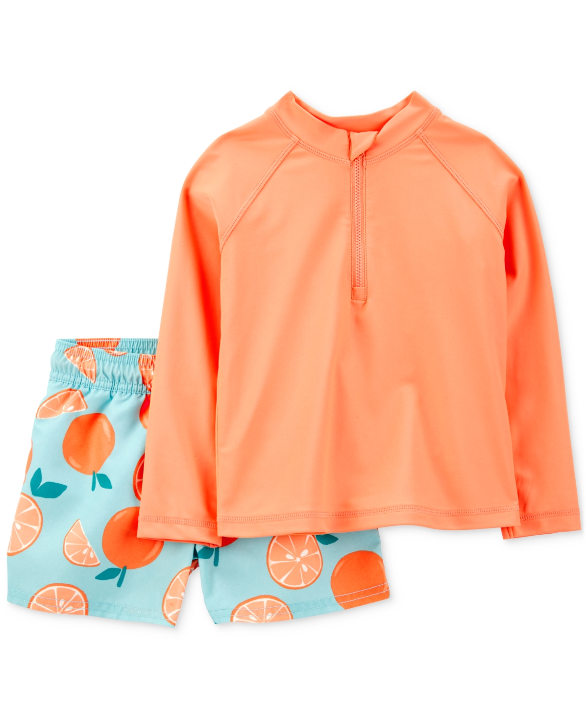Carter's Toddler Boys Rash Guard & Orange Slice-print Swim Trunks, 2 Piece Set In Assorted