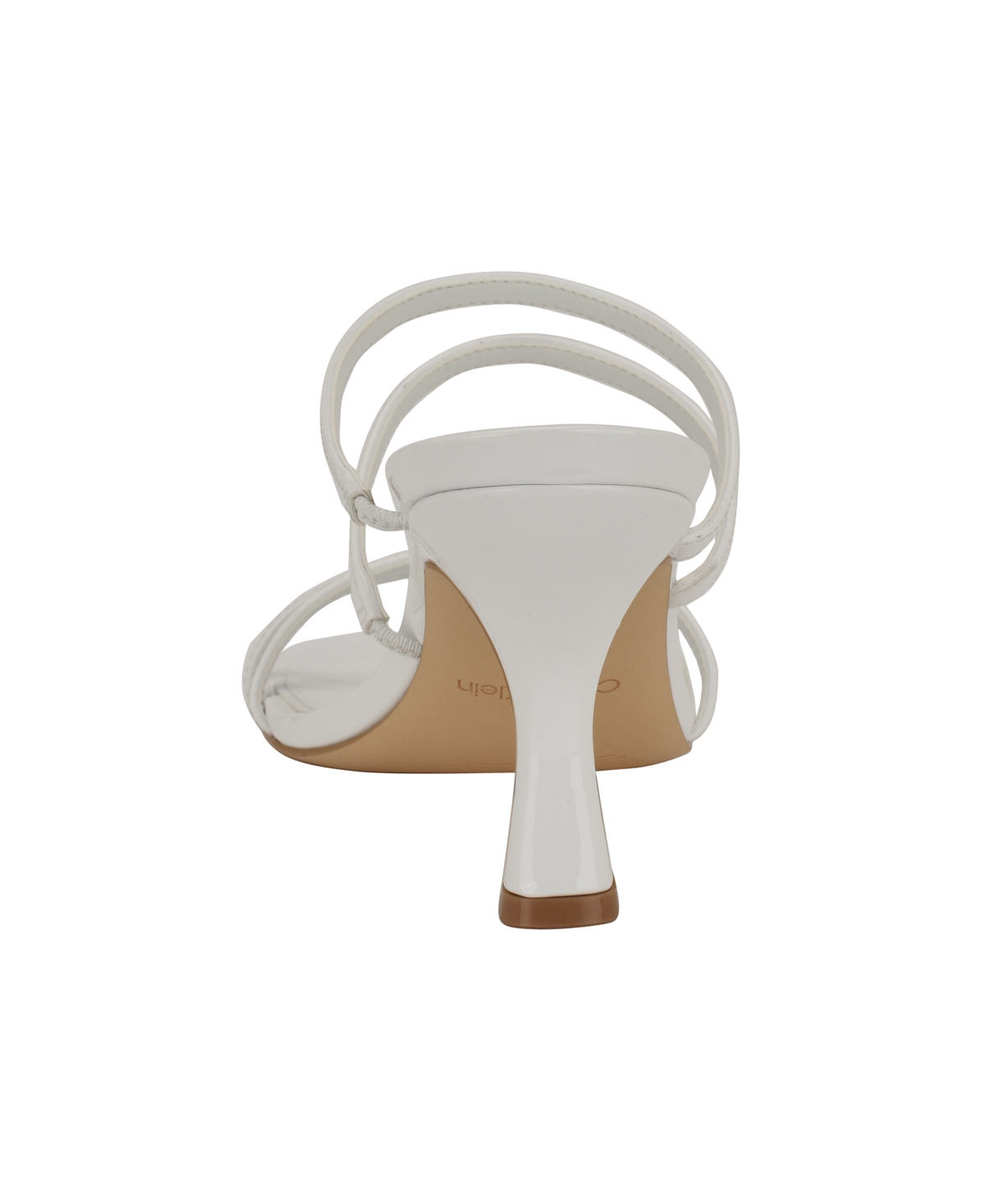 Calvin Klein Women's Jayla Strappy Tapered Heel Sandals In White Patent