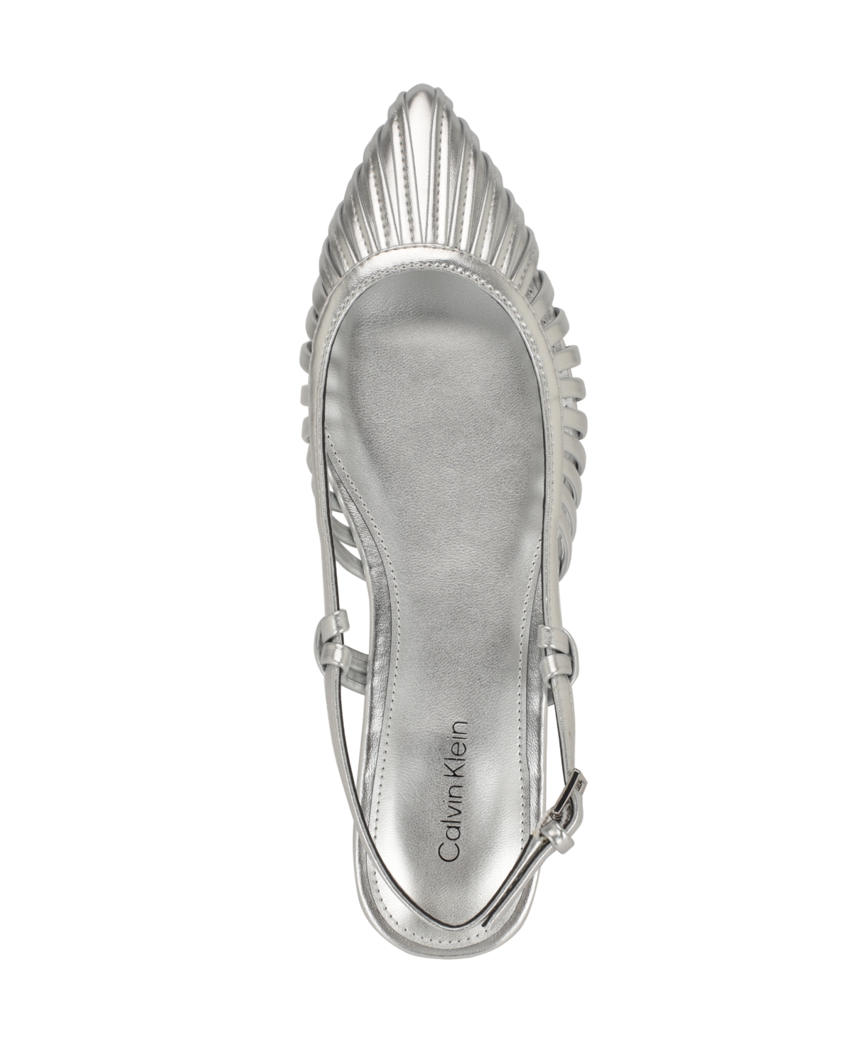 Calvin Klein Women's Movella Kitten Heel Slingback Pumps In Silver