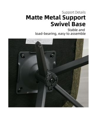 Swivel Dining Chairs Set of 2, Mid Century Modern Dining Room Chairs with Metal Frame, Linen Upholstered Back Side Chair